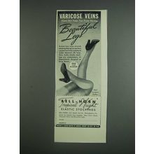 1943 Bell-Horn Tropical Weight Elastic Stockings Ad - Varicose Veins