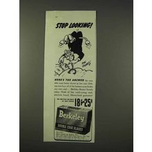 1943 Berkeley Razor Blades Ad - art by Rube Goldberg