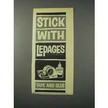 1959 LePage's Tape and Glue Ad - Stick With