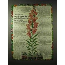 1978 Scotts Grow Fertilizer Ad - Flowers, Shrubs, Trees