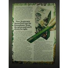 1978 Scotts Spoon Fed Care Ad - For Houseplants