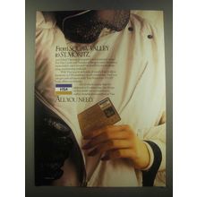 1985 VISA Cards and Travelers Cheques Ad - From Squaw Valley to St. Moritz
