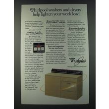 1986 Whirlpool Washer and Dryer Ad - Lighten Your Work Load