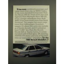 1988 Renault Medallion Ad - It Has More