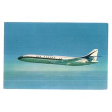 AIR FRANCE, CARAVELLE JET aeroplane unused vintage postcard =