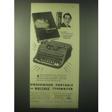 1948 Underwood Portable Typewriter Ad - Hans Habe's Walk in Darkness