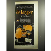1951 de Kuyper Apricot Liqueur Ad - For Cordial Hospitality choose de Kuyper