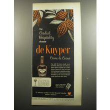 1951 de Kuyper Crme de Cacao Ad - For Cordial Hospitality choose de Kuyper