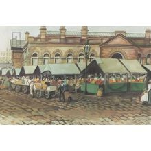 Burnley The Old Market Rona Swindlehurst Lancs Painting Postcard