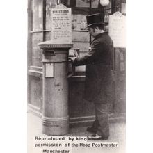 Manchester Post Pillar Box Real Photo Postcard