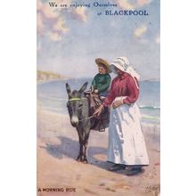 Enjoying Ourselves At Blackpool Donkey Rides Antique Postcard