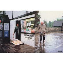 Newtown Linford Leicester Post Office Disaster Flood Postcard