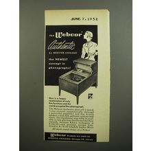 1952 Webster Chicago Webcor Authentic Phonograph Advertisement