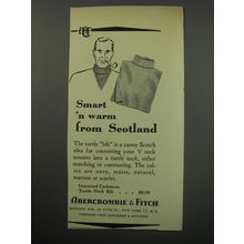 1955 Abercrombie & Fitch Turtle Bib Ad - Smart 'n warm from Scotland