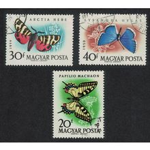 Hungary Butterflies and Moths 3v 1959 Canc SG#1612-1614 MI#1633-1635A
