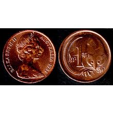 Australia One Cent 1982 Used. Coin Possum Queen Elizabeth II 1c QE II