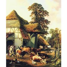 Thomas Sidney Cooper - A Farm in Kent Poster Canvas Movie Film Print A0 A1 A2 A3