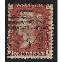 GB 1858 QUEEN VICTORIA 1d RED PLATE 120 OF USED SG43 / 44 "MJ"