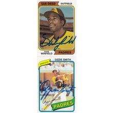 DAVE WINFIELD & OZZIE NEWSOME AUTOGRAPH 2016 SAN DIEGO PADRES HOF WORLD CHAMPION