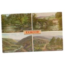 EXMOOR, multiview unused vintage postcard. by Bamforth =