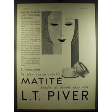 1934 L.T. Piver Matite powder Ad - in French - Pas de charme avec une peau