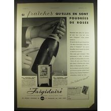 1934 Frigidaire Refrigerator Ad - in French - Si fraiches qu'elles en sont