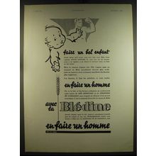 1934 Bledine Baby Cereal Ad - in French - faire un bel enfant
