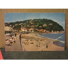 NORTH HILL, THE PROMENADE AND BEACH, MINEHEAD, SOMERSET used postcard 1967 pm =