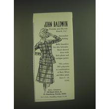 1974 John Baldwin Ad - Belle Saunders for Abe Schrader Seersucker Suiting