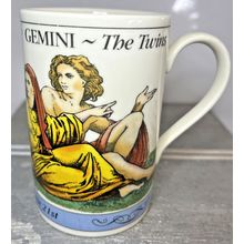 Gemini The Twins Mug Dunoon Zodiac Vintage Collectable Made in Scotland