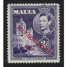 Malta St John's Co-Cathedral 3d violet 'SELF-GOVERNMENT' 1948 MNH SG#240a