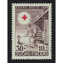 Finland Bathers leaving sauna for plunge in lake 1949 MNH SG#474