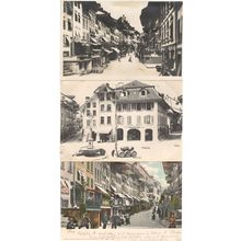 Thun Hauptgasse Haupstrasse Shops Switzerland 3x Rare Old Postcard s