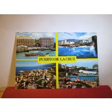 multiview, PUERTO DE LA CRUZ, TENERIFE, SPAIN used postcard 1974 pm =
