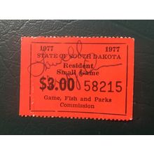 ICOLLECTZONE US South Dakota 1977 Resident Small Game Revenue Stamp VF used