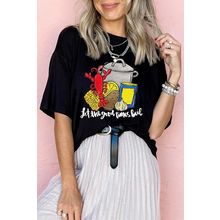 Black let the good time boil Fashion Graphic Tee