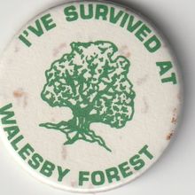 Scout Metal Pin Badge - I Survived at Walesby Forest - Used (BY451)