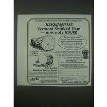 1989 Harrington's Vermont Smoked Ham Ad - An Autumn taste treat well worth