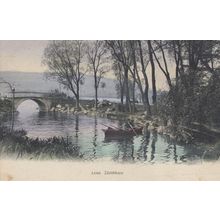 Old Man Rowing Boat at Zurichorn Switzerland Antique Postcard