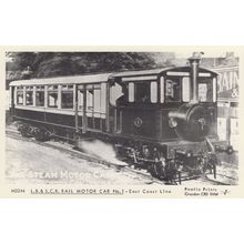 Rail Motor Car No. 1. East Coast Line LB & SCR Train RPC Postcard