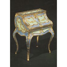Louis XV Style Enamelled Style Antique Desk Royal Collection Postcard