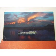THE LAKE PALACE, UDAIPUR, INDIA used large postcard 1989? pm =