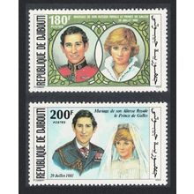 Djibouti Charles and Diana Royal Wedding 2v 1981 MNH SG#816-817
