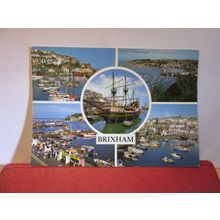 multiview, BRIXHAM, DEVON used postcard by John Hinde 1992 pm =