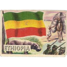 ETHIOPIA Flags of the World A&BC card no 48 early 60's =