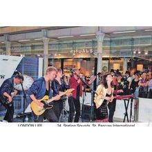London Buskers Band Performing Live at St Pancras Railway Station Postcard