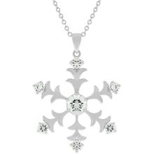 Rhodium Plated Snowflake Pendant
