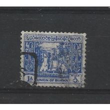 Burma.SG123 1a Bell,Mingun Pagoda (Blue).Fine Used.Jul25e