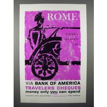 1960 Bank of America Travelers Cheques Ad - Rome