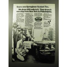 1970 Sears Dynaglass Sealant Tire Ad - 100 Nails
